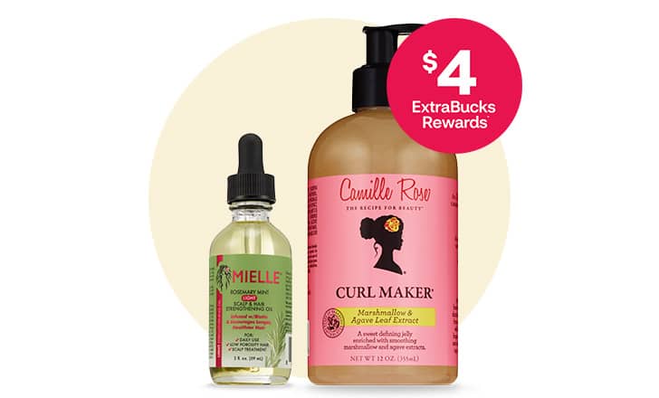 $4 ExtraBucks Rewards, Mielle and Camille Rose hair care products.