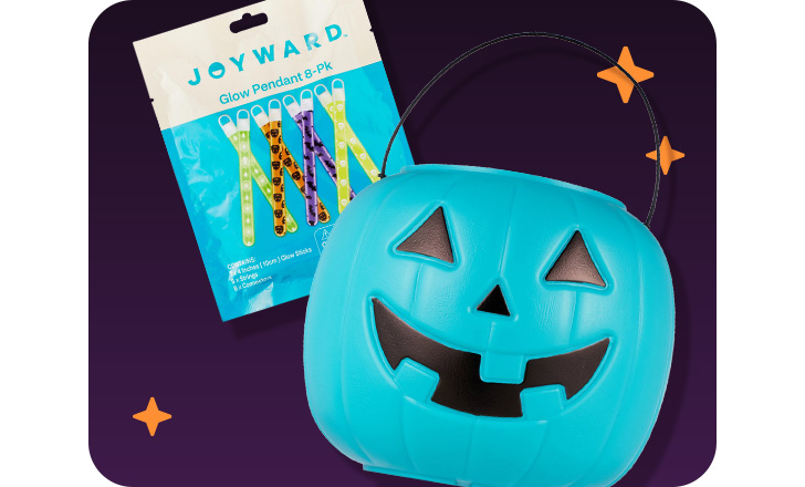 Joyward glow pendants and blue jack-o-lantern bucket