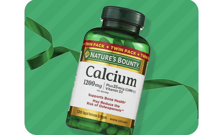 A bottle of Nature's Bounty Calcium supplements