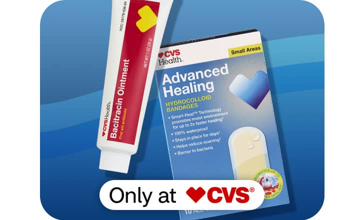 CVS Health Bacitracin Ointment and Advanced Healing bandages, only at CVS