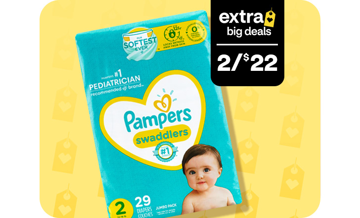 Package of Pampers diapers