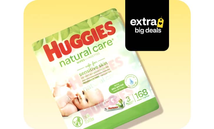 A box of Huggies natural care diapers