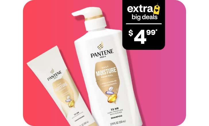 Only $4.99, Pantene Daily Moisture Renewal shampoo and conditioner