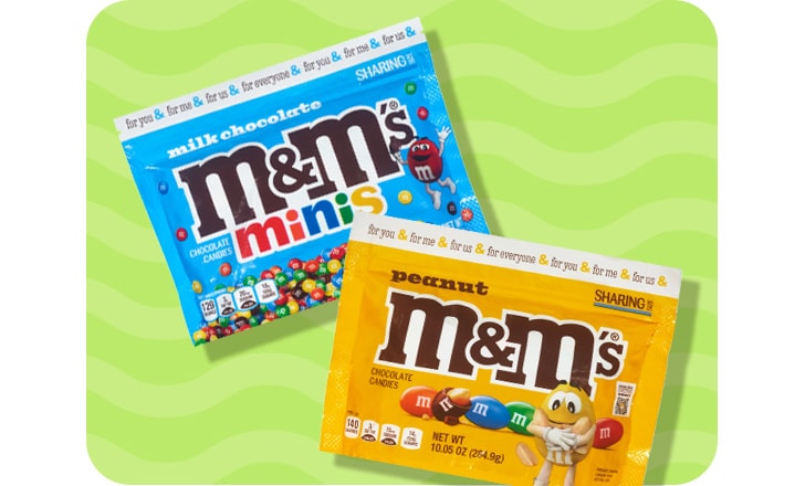 Peanut and milk chocolate M&M’s