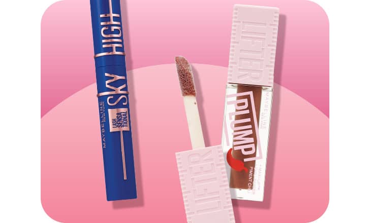 Maybelline Sky High mascara and Lifter Plump lip color
