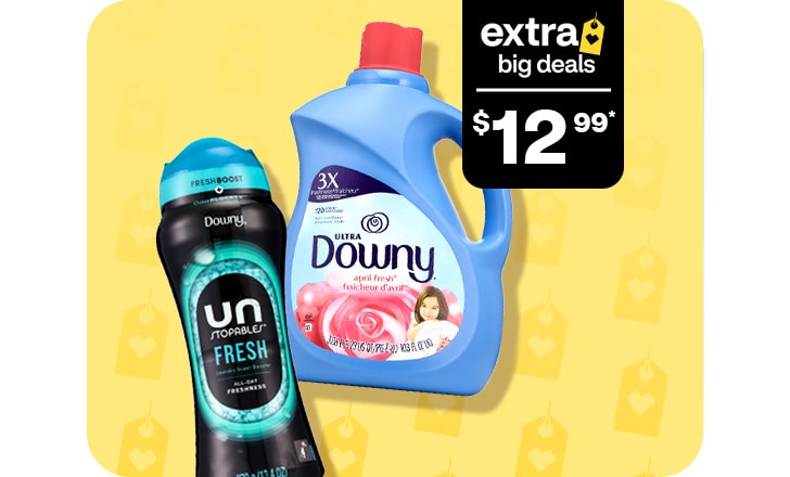 Extra Big Deals, 12.99, Downy laundry detergent and Unstopables booster beads