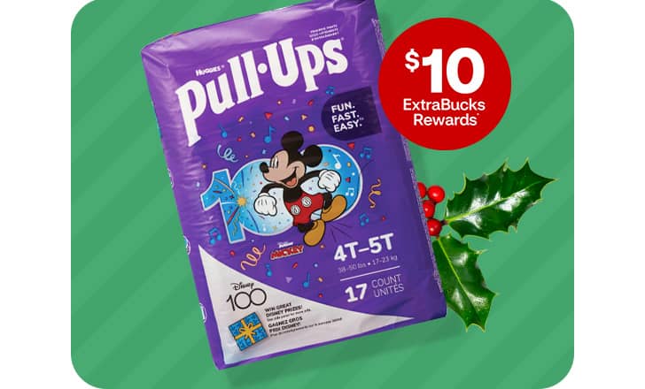 $10 ExtraBucks Rewards, a package of Huggies Pull-Ups diapers.