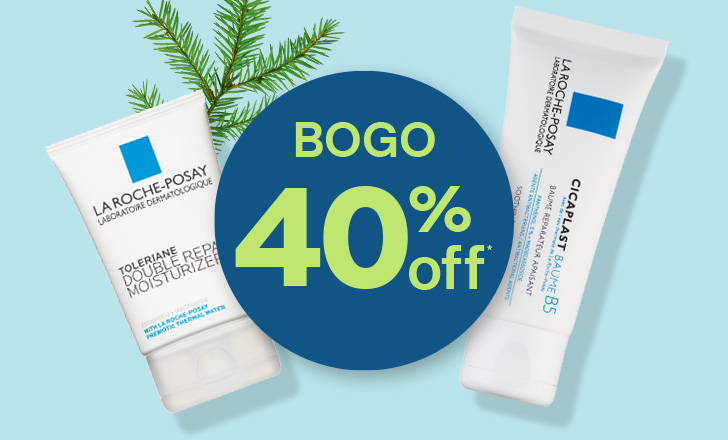 Buy one, get one 40 percent off, tubes of La Roche-Posay moisturizer and skin cream