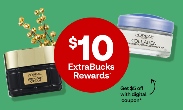 Spend $30, get $10 ExtraBucks plus $5 digital coupon on L'Oreal Paris facial care