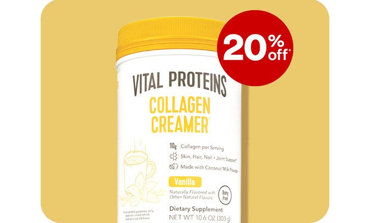 Twenty percent off, Vital Proteins Collagen Creamer