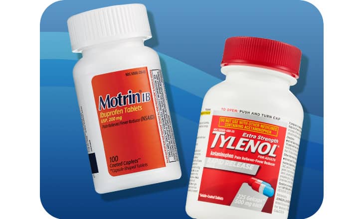 Motrin and Tylenol pain relief products