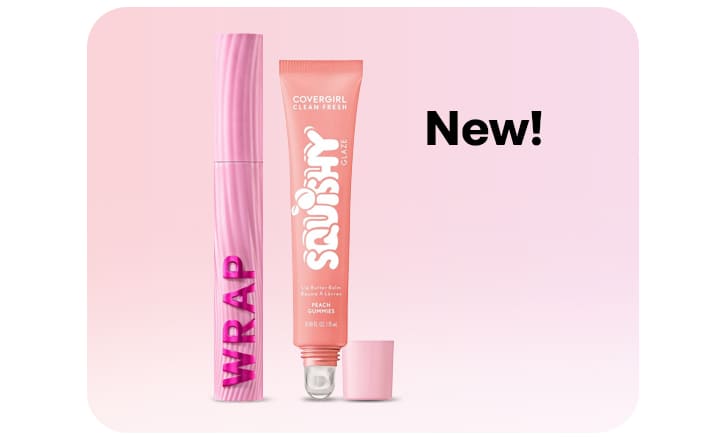 New! CoverGirl Wrap tubing mascara and Squishy lip balm.
