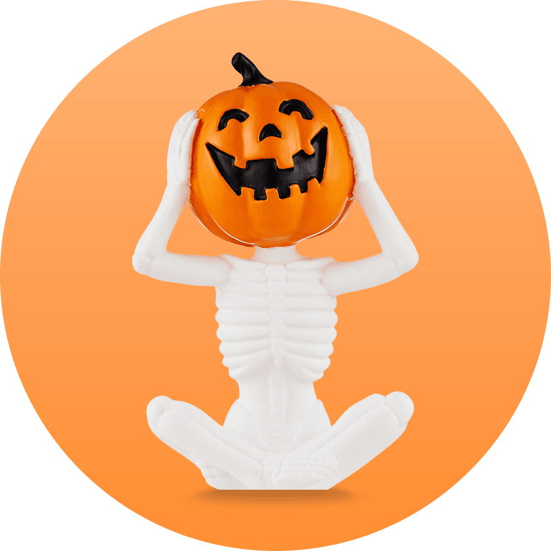 Skeleton with pumpkin head Halloween décor