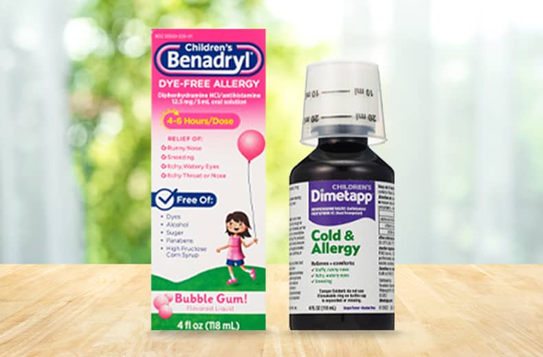 Children's Benadryl and Dimetapp Cold & Allergy lliquid