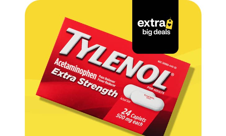 Tylenol extra strength acetominophen, extra big deals.