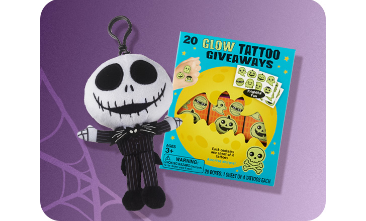 Nightmare Before Christmas ornament and Glow Tattoo Giveaways