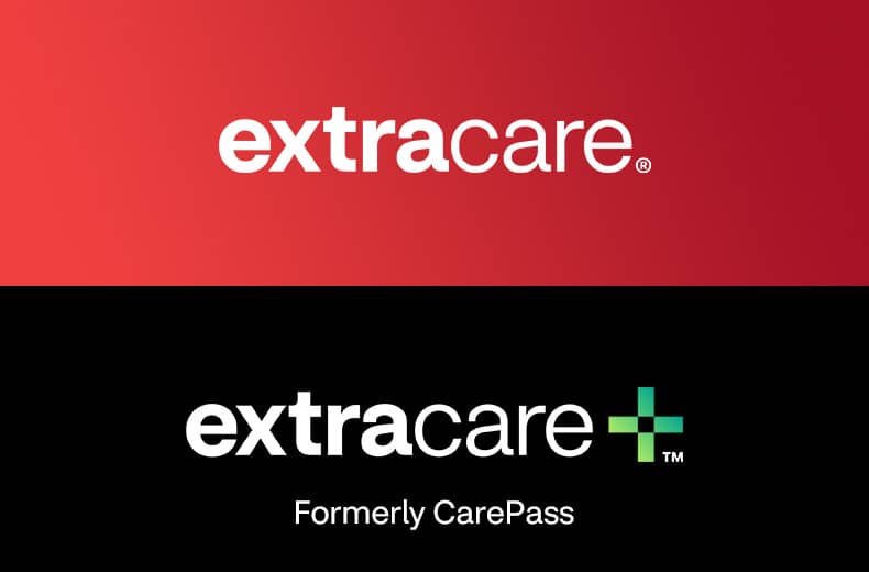 Logo de ExtraCare®, logo de ExtraCare Plus™, anteriormente CarePass