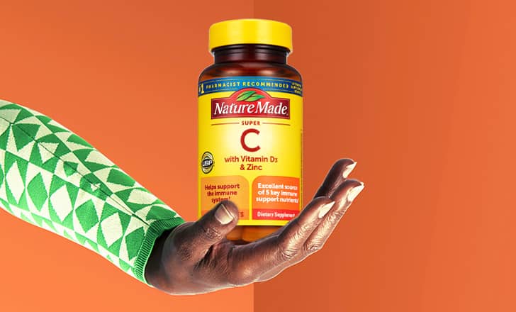 A bottle of Nature Made Vitamin C tablets