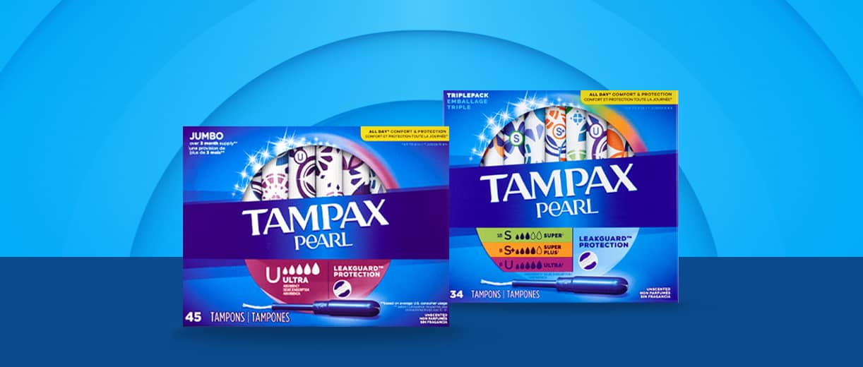 Tampax Pearl tampons.