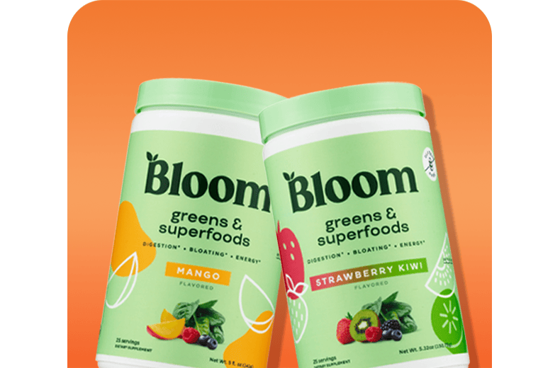 Bloom greens and superfoods nutrition support products.