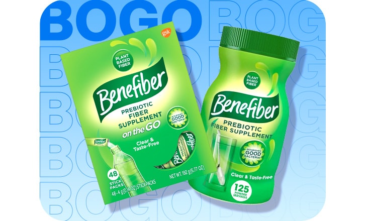 Buy 1, get 1 40% off. Benefiber prebiotic fiber supplement and on-the-go supplements