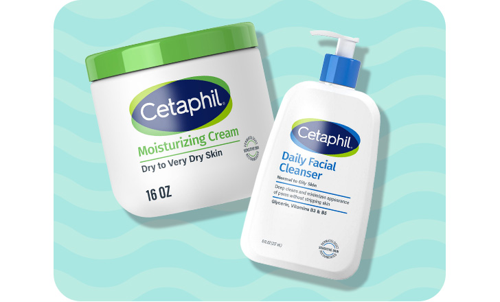 Cetaphil moisturizing cream and daily facial cleanser
