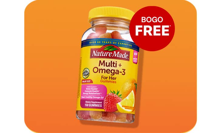 Buy one, get one free, Nature Made Multi+ Omega 3 gummies
