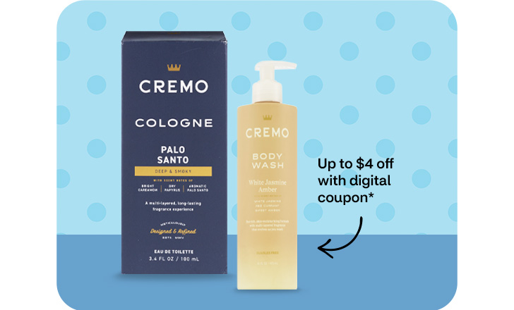 Cremo Cologne and Body Wash, up to $4 off with digital coupon