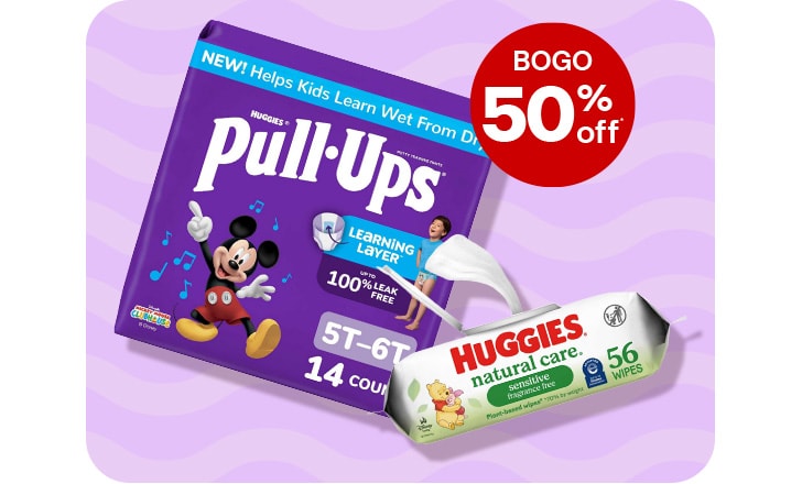 Buy 1, get 1 50% off. Pull-Ups and Huggies wipes