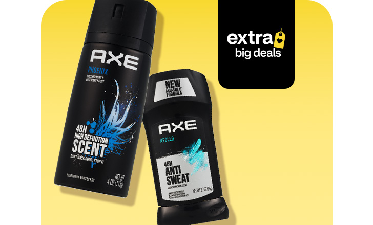 Axe deodorants, extra big deals.