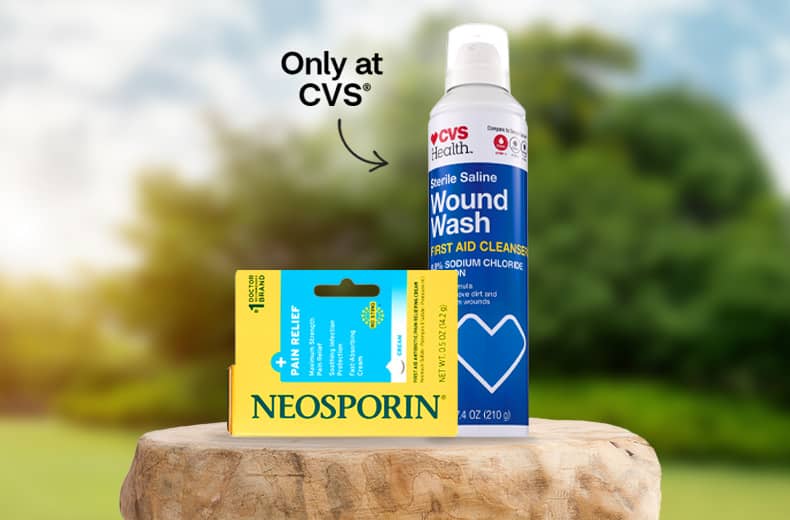 Neosporin topical antibiotic and CVS Health Wound Wash, only at CVS