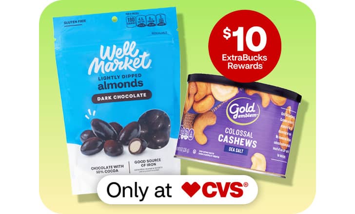 $10 ExtraBucks Rewards, Well Market almonds and Gold Emblem Cashews, only at CVS