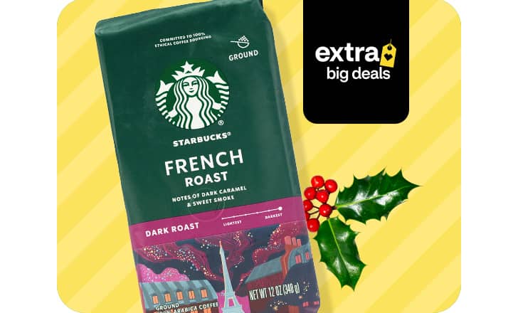 A bag of Starbucks French Roast coffee.