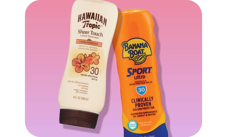 Hawaiian Tropic and Banana Boat sunscreen products