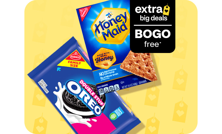 A box of Honey Maid graham crackers and Oreo cookies