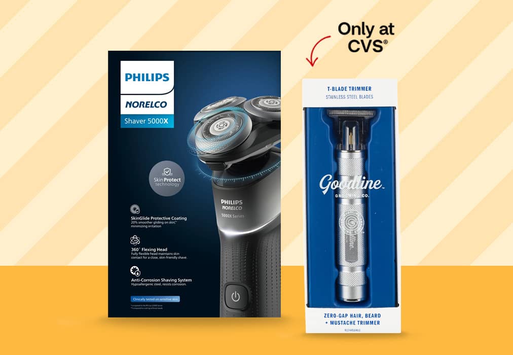 Philips Norelco shaver and Goodline mustache trimmer, only at CVS.