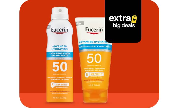Eucerin advanced hydration SPF 50 sunscreen spray and lotion