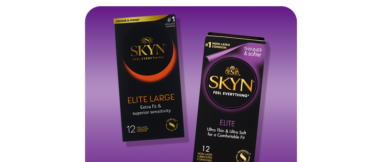 Skyn Elite Large and Elite condoms.