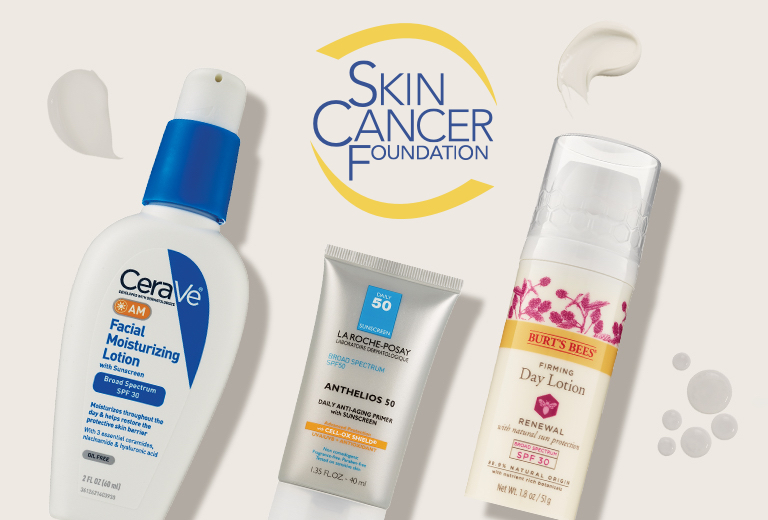 The Skin Cancer Foundation logo. Sun care products.