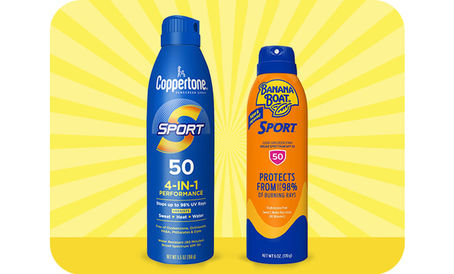 Coppertone and Banana Boat sunscreens