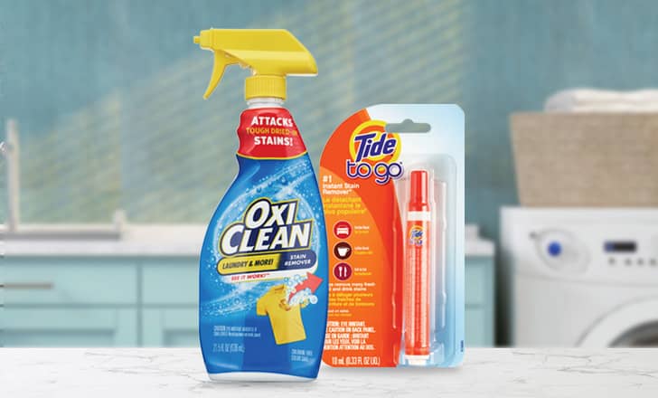 OxiClean and Tide stain treatment products