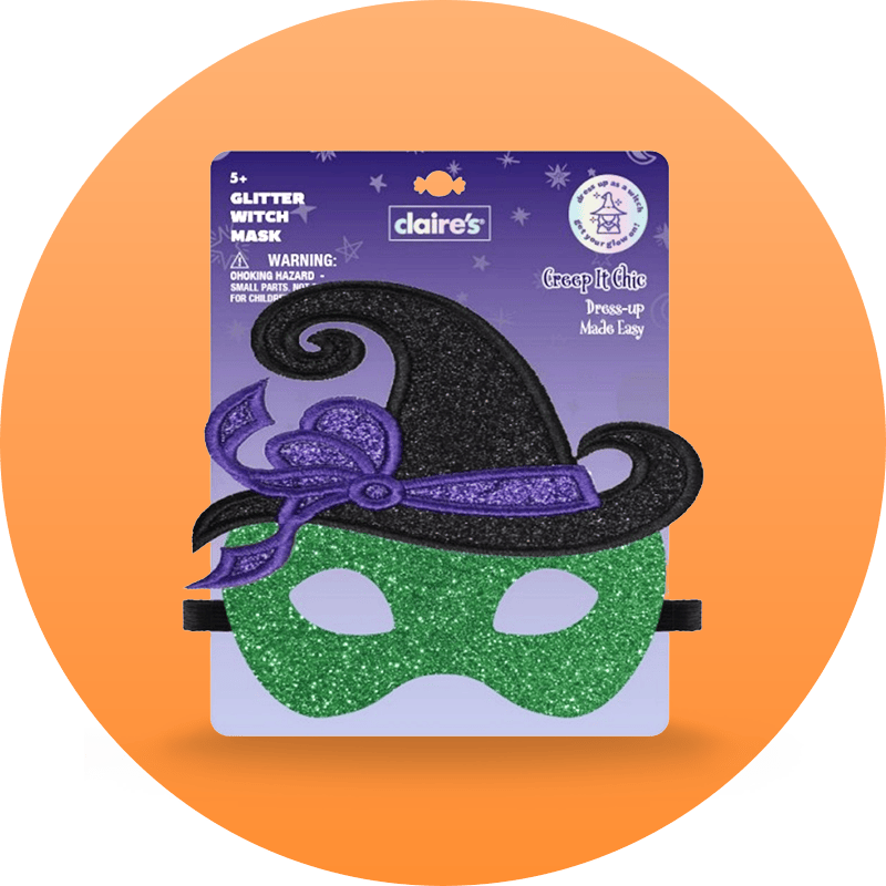 Decorative witch mask for Halloween costume