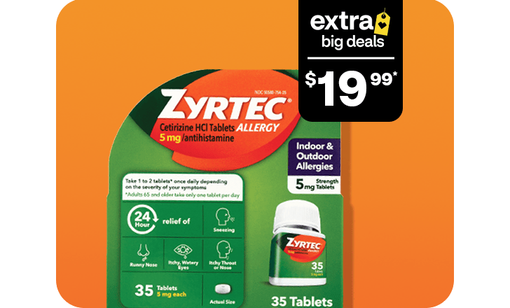 $19.99, Zyrtec allergy tablets