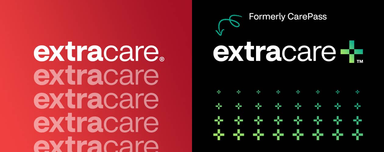 Logo de ExtraCare®; anteriormente CarePass, logo de ExtraCare Plus™