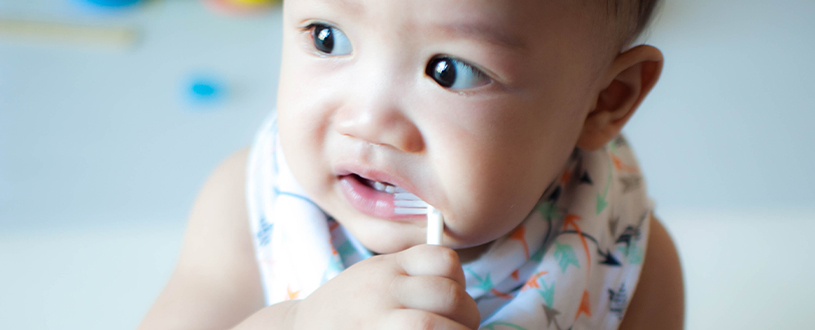brushing baby teeth