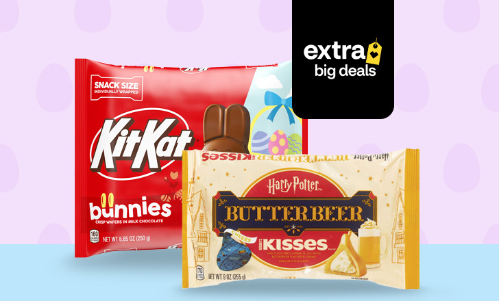 Extra big deals. KitKat bunnies and Harry Potter Butterbeer Hershey's kisses