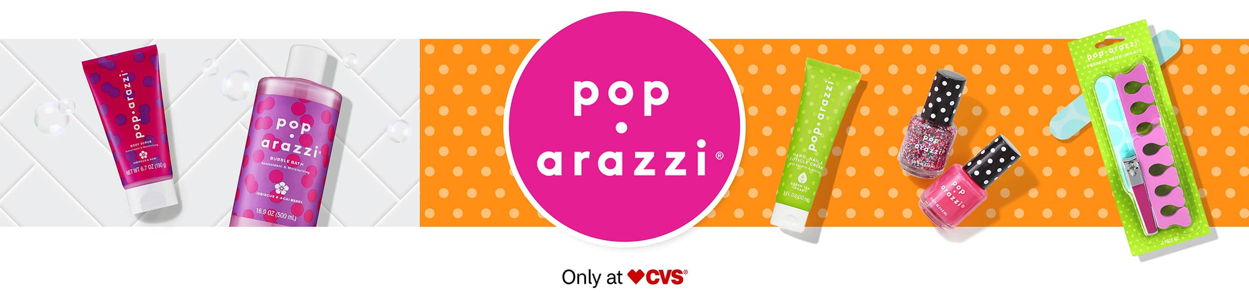 pop*arazzi® bath & beauty products and care accessories. pop*arazzi®. Solo en CVS®
