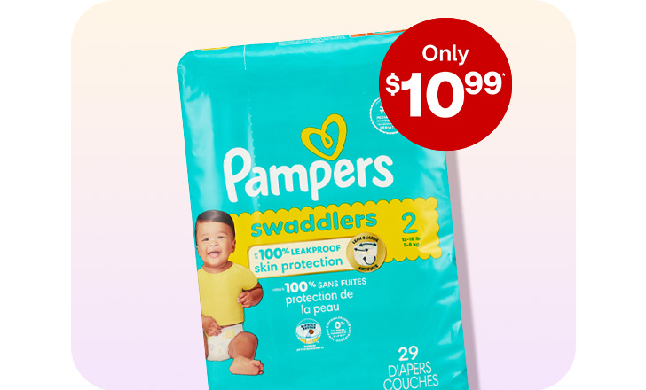 Only $10.99, Pampers diapers.