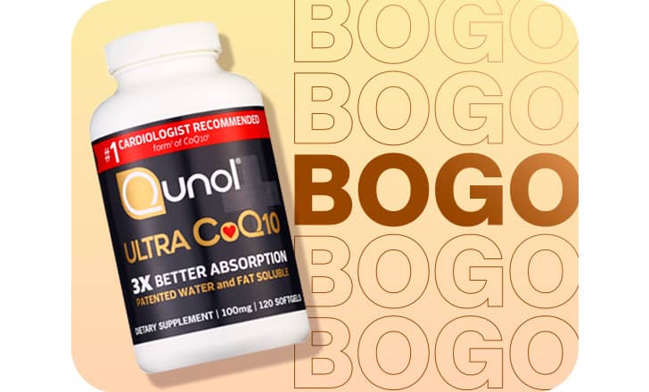 Bottle of Qunol CoQ10 supplement