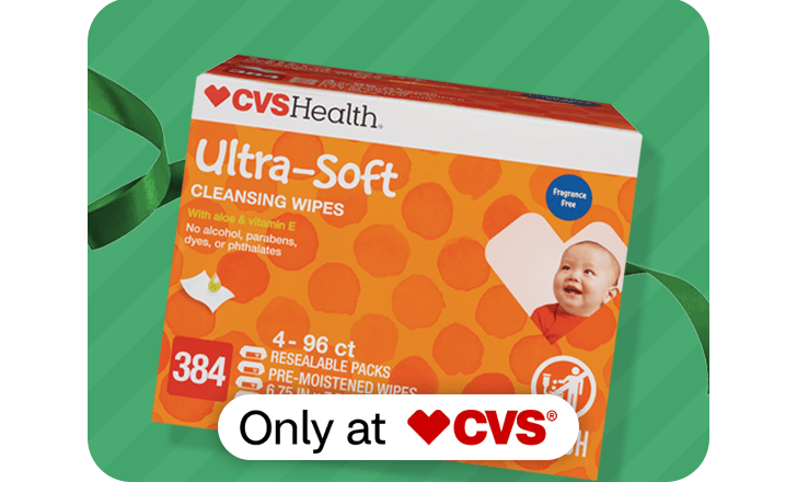 A box of CVS Health Ultra Soft cleansing wipes, only at CVS